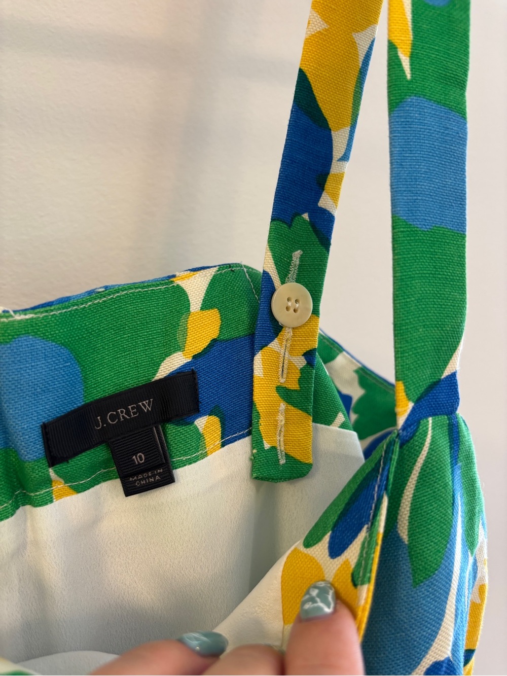 J. Crew Green, Blue & Yellow Floral Dress - Picture 6 of 6